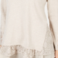 Blusa feminina de manga comprida com acabamento em renda estilo &amp; co, marrom, tamanho pequeno M