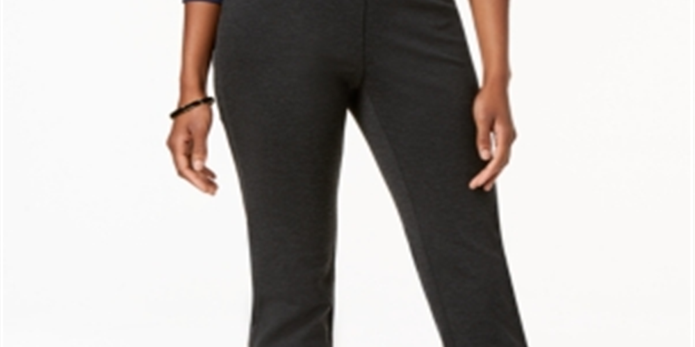 Calça feminina de malha mesclada Charter Club, cinza, tamanho 24x4,5