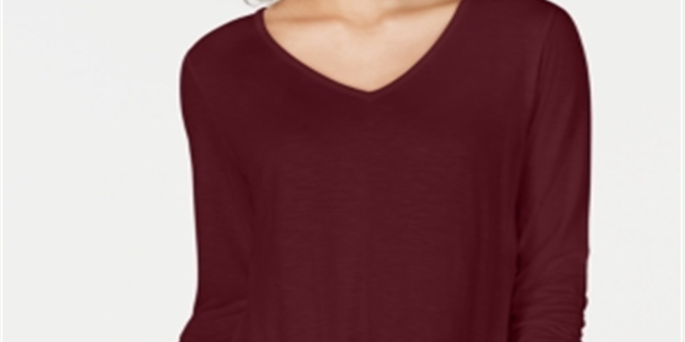Top de chiffon feminino Style &amp; Co roxo tamanho pequeno G