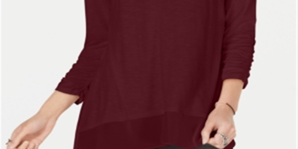 Top de chiffon feminino Style &amp; Co roxo tamanho pequeno G