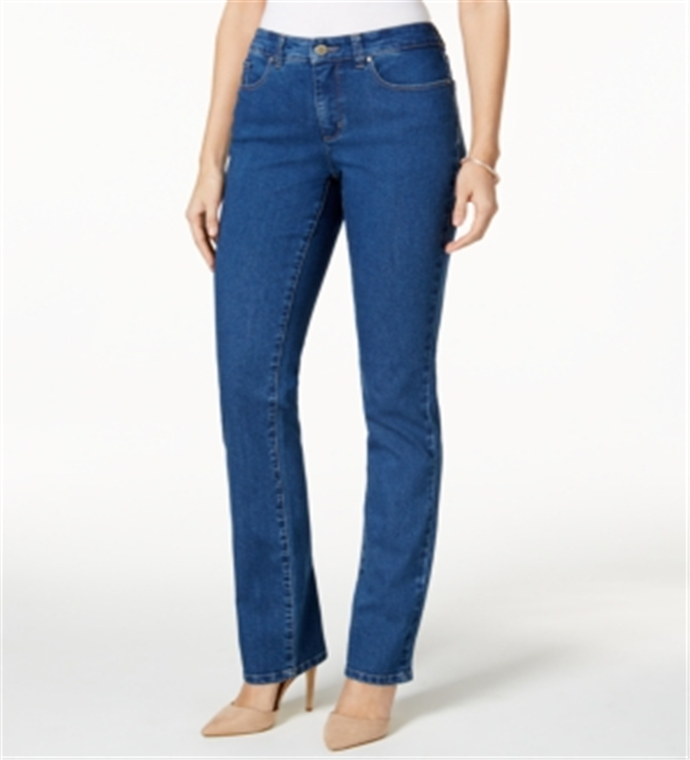 Calça jeans feminina Charter Club Lexington reta azul tamanho 18x4,5