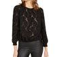 Blusa Jacquard Feminina INC International Concepts Preta Tamanho Pequeno P