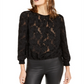 Blusa Jacquard Feminina INC International Concepts Preta Tamanho Pequeno P