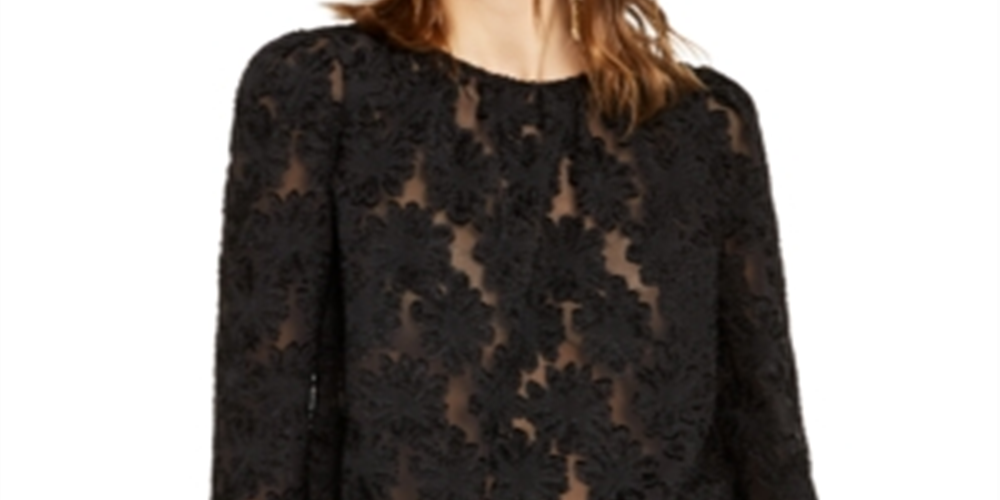 Blusa Jacquard Feminina INC International Concepts Preta Tamanho Pequeno P