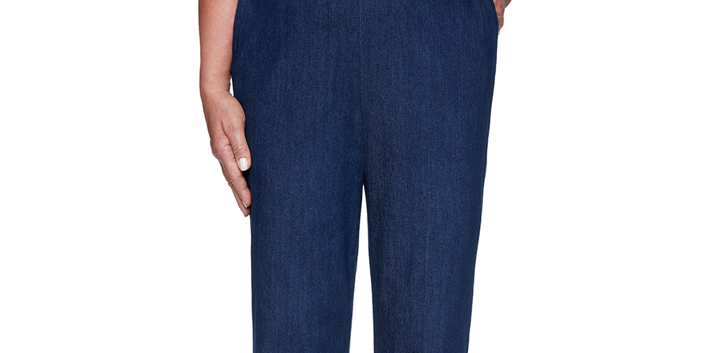 Calça jeans feminina Alfred Dunner Autumn Harvest azul tamanho 8 pequena