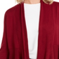 Cardigan feminino JM Collection com nervuras mistas e botões, vermelho, tamanho pequeno GG