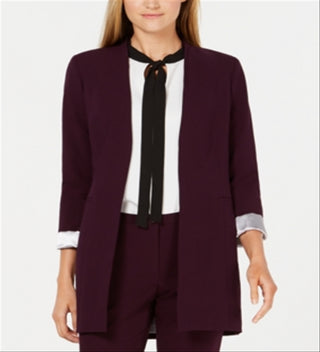 Calvin Klein Blazer Feminino Manga Rolada Frente Aberta Roxo Tamanho 16