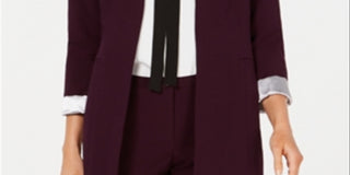 Calvin Klein Blazer Feminino Manga Rolada Frente Aberta Roxo Tamanho 16