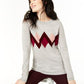 Suéter feminino de cashmere argyle Charter Club cinza, tamanho médio