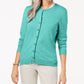 Karen Scott Cardigan Feminino Gola Redonda Azul Tamanho X-G