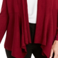 Cardigan feminino canelado com bainha em lenço, tamanho médio, vermelho, da coleção JM
