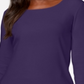 Karen Scott Blusa Feminina de Algodão com Decote Redondo Roxo Tamanho Pequeno Médio