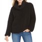 Suéter feminino estilo &amp; co com gola alta e forro de lã sintética sherpa, tamanho pequeno e grande, preto