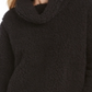 Suéter feminino estilo &amp; co com gola alta e forro de lã sintética sherpa, tamanho pequeno e grande, preto