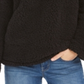Suéter feminino estilo &amp; co com gola alta e forro de lã sintética sherpa, tamanho pequeno e grande, preto