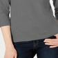Camisa Henley de algodão feminina Karen Scott, cor carvão, tamanho pequeno GG