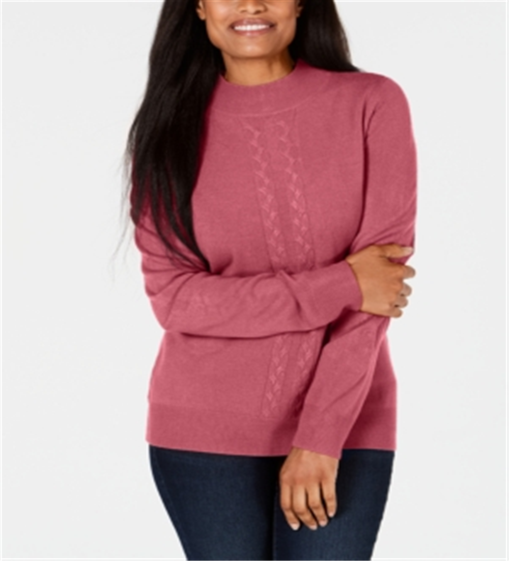 Karen Scott Suéter Feminino com Frente Aberta e Gola Falsa Rosa Tamanho X-G