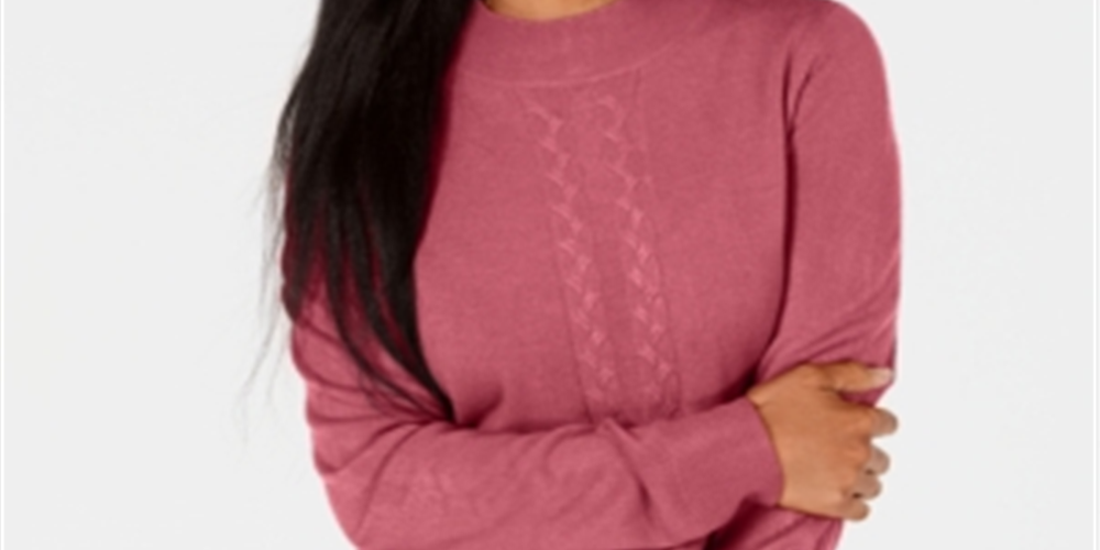 Karen Scott Suéter Feminino com Frente Aberta e Gola Falsa Rosa Tamanho X-G