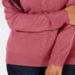 Karen Scott Suéter Feminino com Frente Aberta e Gola Falsa Rosa Tamanho X-G