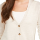 Cardigan feminino de lã merino com decote em V, marrom, tamanho grande, Charter Club