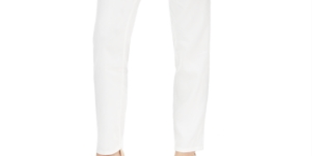 Calça afunilada feminina INC International Concepts com cintura de saco de papel, branca, tamanho 14, pequena