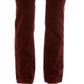 Calça jeans reta com controle de barriga e veludo feminino Charter Club, vermelha, tamanho 6