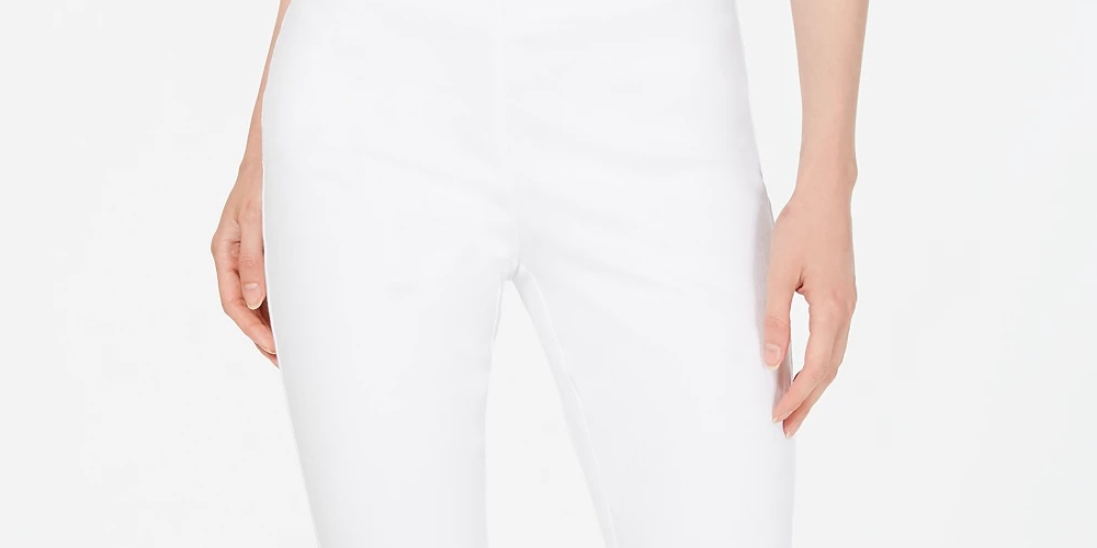 Calça skinny feminina Charter Club Chelsea Stretch Twill, branca, tamanho 12, pequena