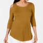JM Collection Top feminino com ombros descobertos, dourado, tamanho grande