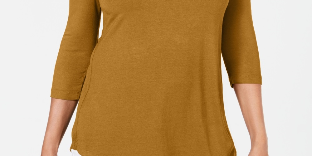 JM Collection Top feminino com ombros descobertos, dourado, tamanho grande