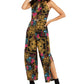 Macacão feminino estampado com decote halter Thalia Sodi, preto, tamanho grande