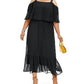 Vestido longo feminino plus size popover da coleção NY, preto, tamanho 3X