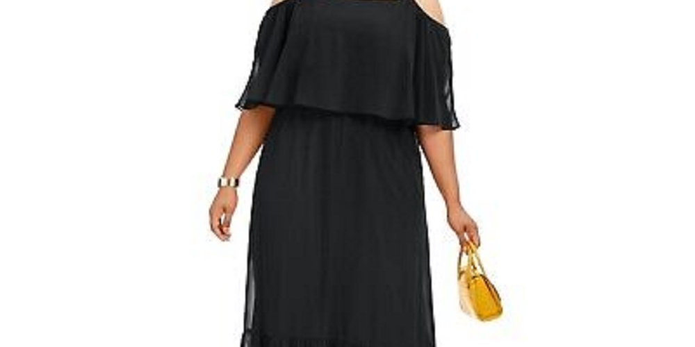 Vestido longo feminino plus size popover da coleção NY, preto, tamanho 3X