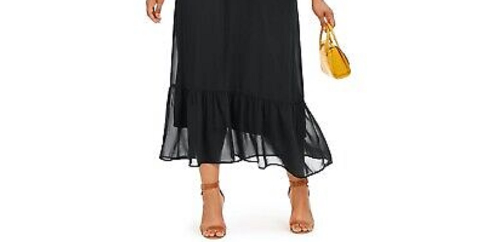 Vestido longo feminino plus size popover da coleção NY, preto, tamanho 3X