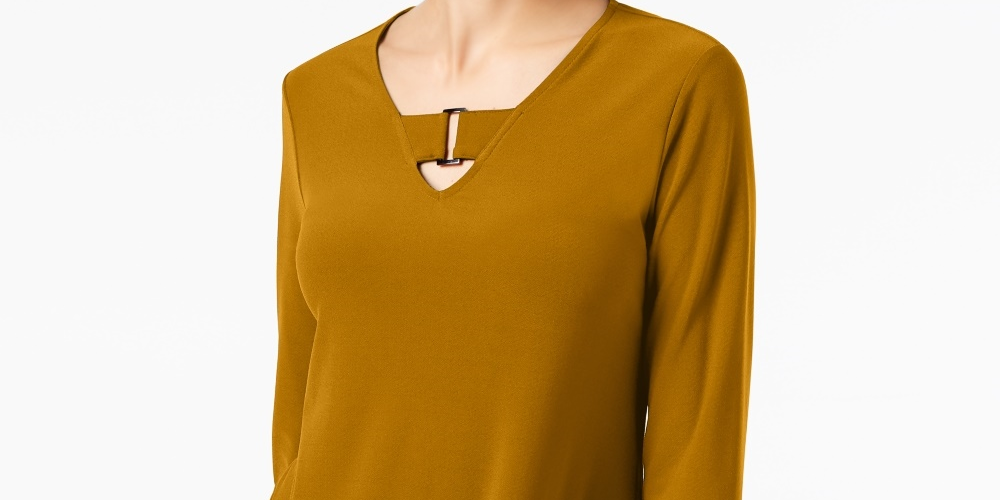 Túnica Alfani Feminina com Detalhe de Fivela, Tamanho Dourado - PS