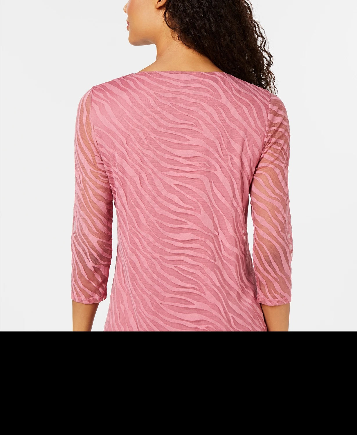 Blusa feminina estampa animal burnout da coleção JM, rosa, tamanho pequeno, médio