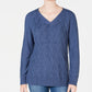 Karen Scott Suéter Feminino Basket Stitch Azul Tamanho XS
