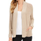 Cardigan feminino de algodão com abertura frontal Charter Club, tamanho médio bege, tamanho extragrande