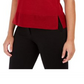 Blusa feminina Anne Klein com fenda, sem mangas, gola redonda, vermelha, tamanho X-S