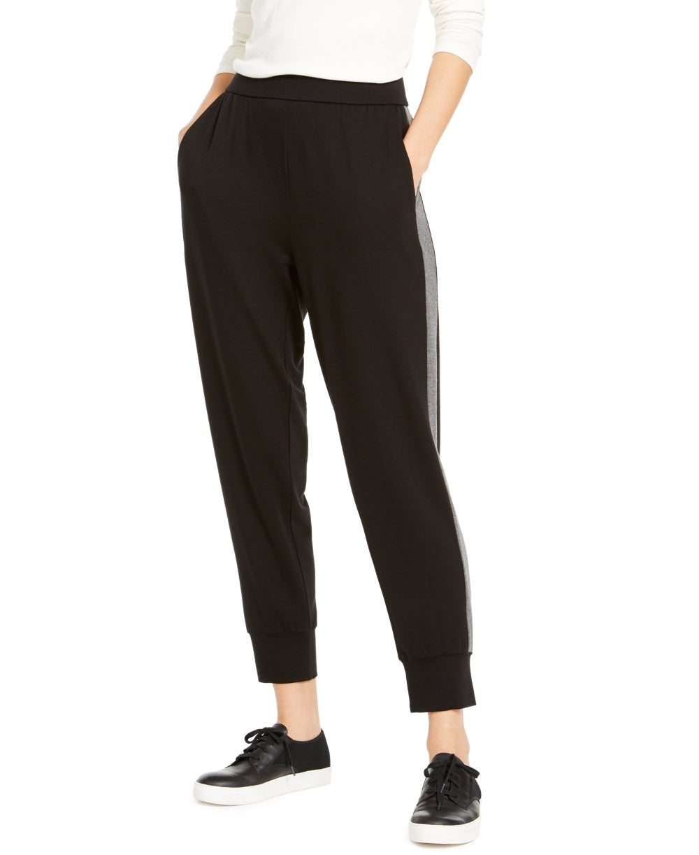 Calça de corrida feminina Eileen Fisher, preta, tamanho grande