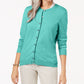 Karen Scott Cardigan Feminino Gola Redonda Azul Tamanho Médio