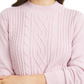 Karen Scott Suéter Feminino de Tricô com Gola Falsa Rosa Tamanho Grande