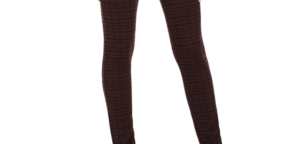 Legging feminina xadrez Ponte Style &amp; Co, roxa, tamanho PXL