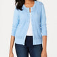 Cardigan de malha Pointelle feminino Charter Club, azul, tamanho extragrande