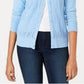 Cardigan de malha Pointelle feminino Charter Club, azul, tamanho extragrande