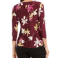JM Collection Blusa feminina estampada em jacquard roxa tamanho XXL