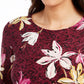 JM Collection Blusa feminina estampada em jacquard roxa tamanho XXL