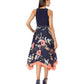 Vince Camuto Calça feminina estampada em crepe da China Twofer MIDI com corpete em jersey azul, tamanho 12