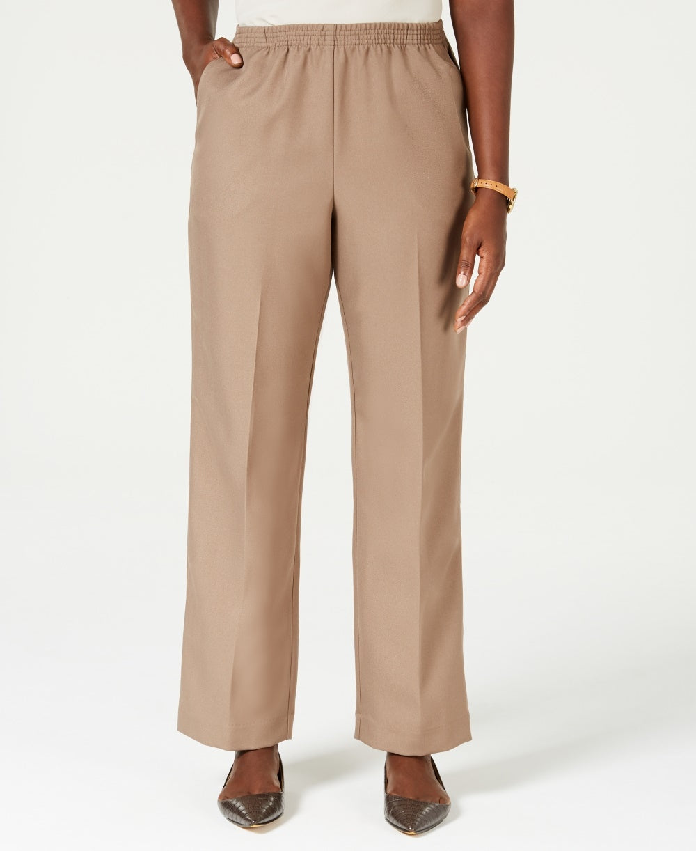Calça feminina Karen Scott Petite Pull-On marrom PS