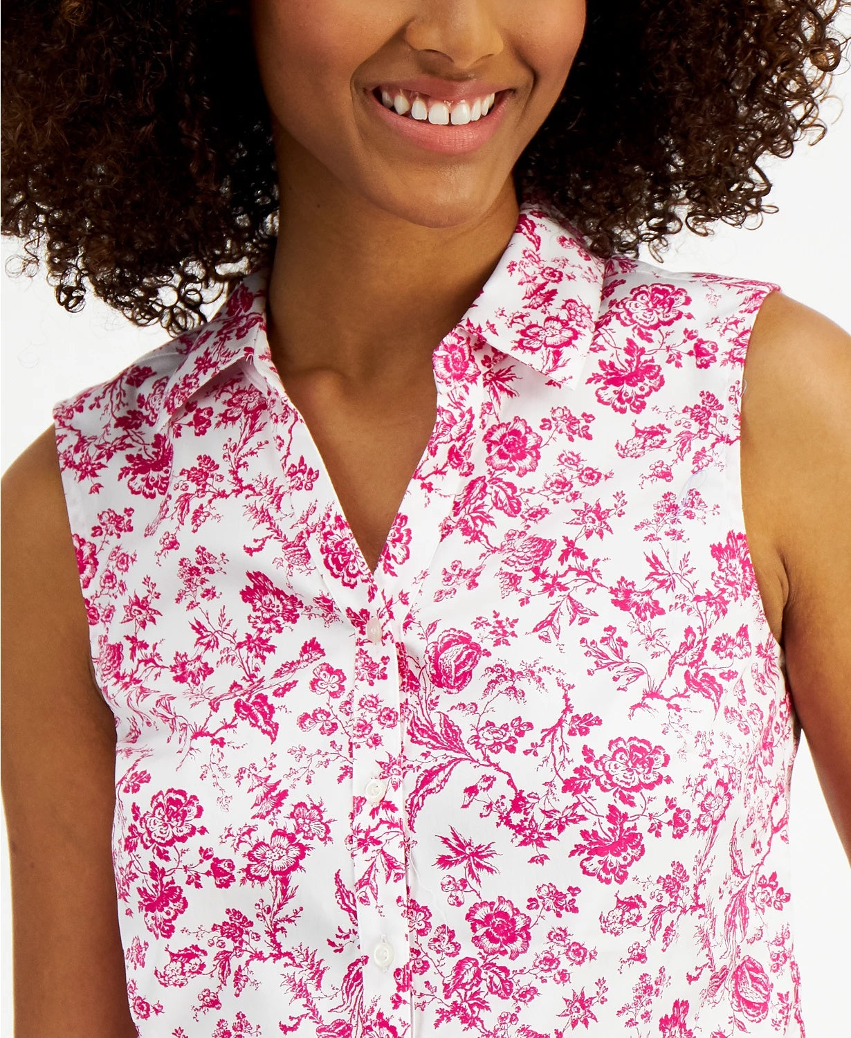 Camisa feminina sem mangas com estampa Toile Charter Club, rosa, tamanho 6