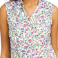 Camisa feminina sem mangas com estampa floral Charter Club, branca, tamanho 6